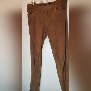 RALPH LAUREN - size 6- suede leather pants - camel color- LIKE-NEW
